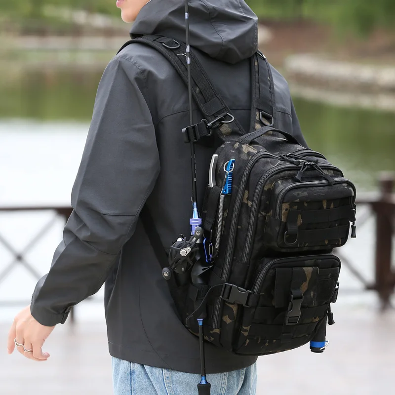 1000D 나일론 방수 낚시 배낭 낚시 태클 보관 가방 - Sling Backpack Shoulder 리뷰 및 가격