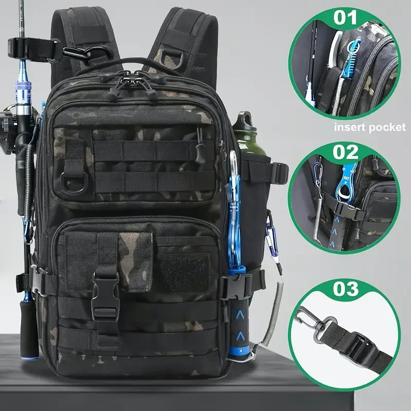 1000D 나일론 방수 낚시 배낭 낚시 태클 보관 가방 - Sling Backpack Shoulder 리뷰 및 가격