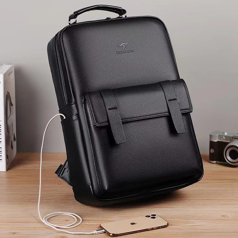 USB 인터페이스가 있는 남성용 고급 가죽 백팩, 다기 - Laptop Backpack 15.6 리뷰 및 가격